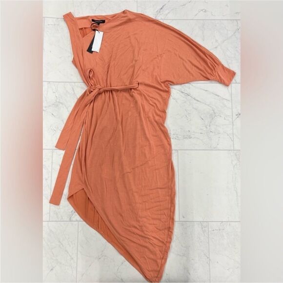 BCBG MAXAZRIA One Shoulder Dress In Papaya - Picture 2 of 2